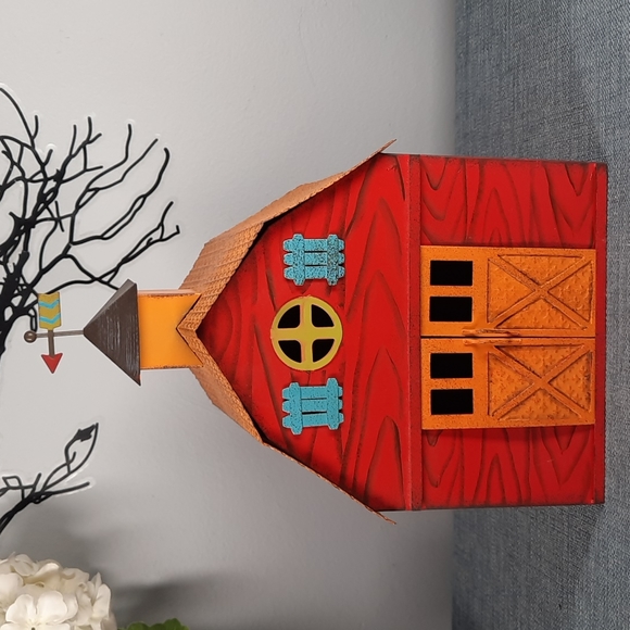 Fairy Garden Barn Tractor Set Metal Resin Indoor Outdoor Imagination Playtime - Picture 8 of 16